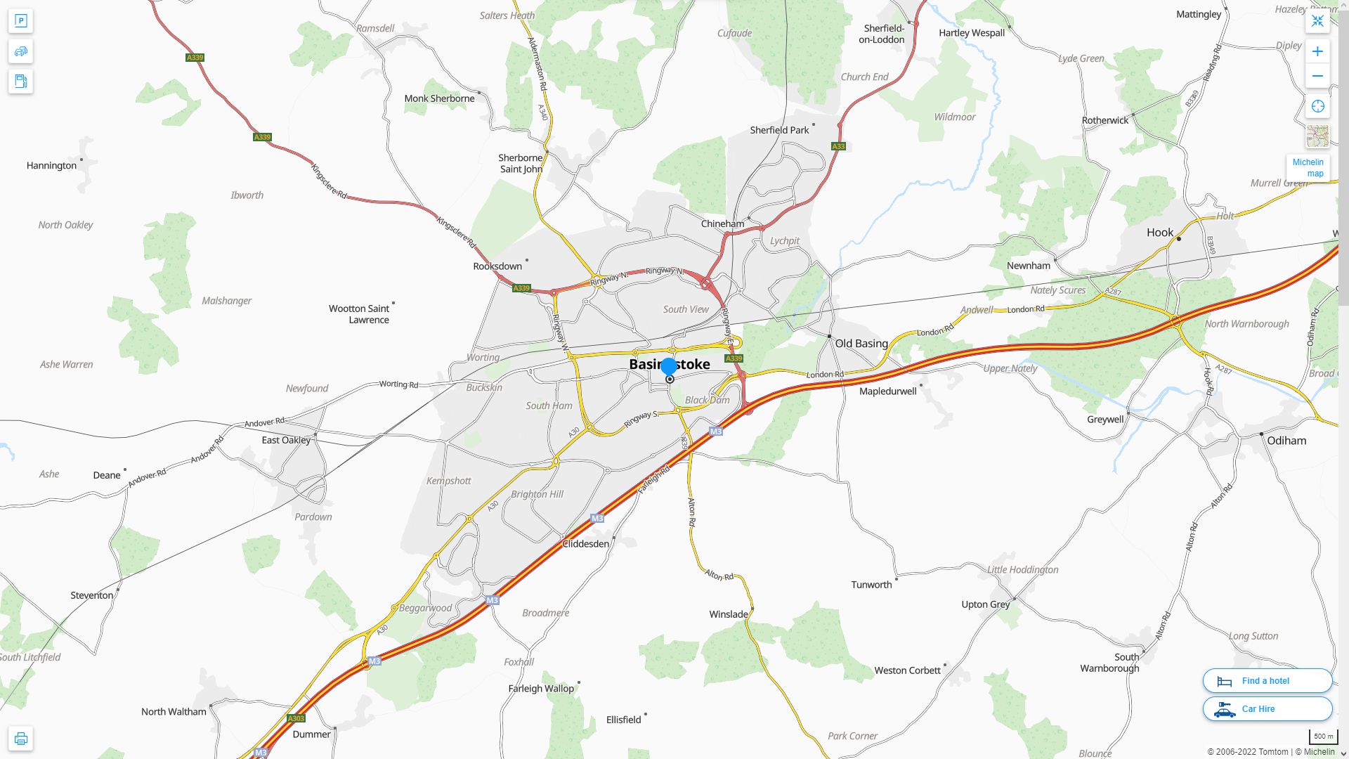 Basingstoke Royaume Uni Autoroute et carte routiere